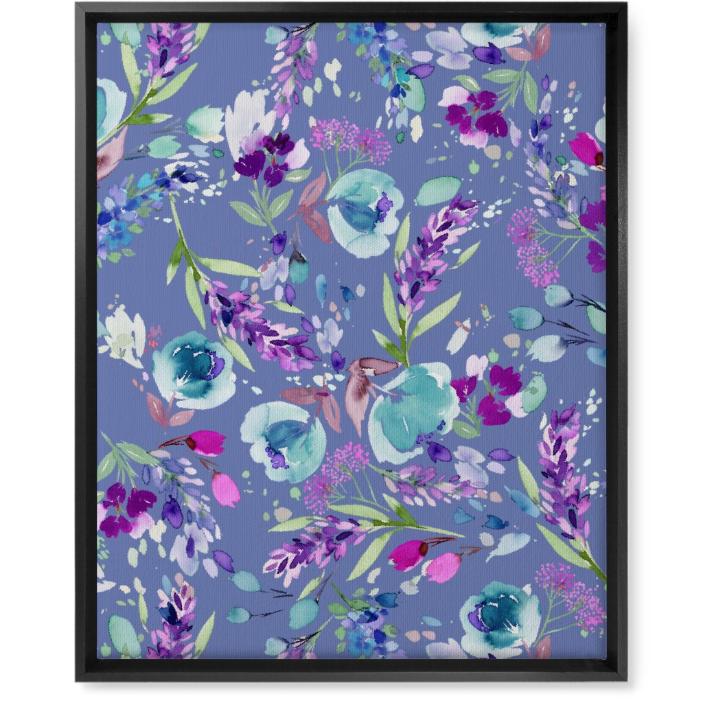 Lavender Bunches - Purple Wall Art, Black, Single piece, Canvas, 16x20, Purple