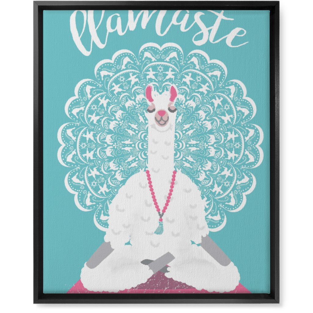 Llamaste - Green Wall Art, Black, Single piece, Canvas, 16x20, Blue