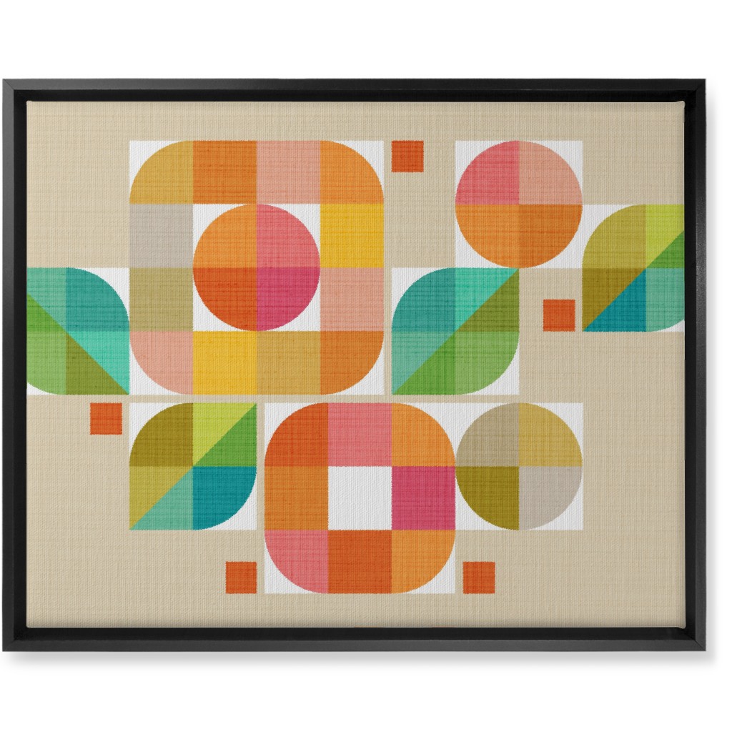 Mod Flower Box Wall Art, Black, Single piece, Canvas, 16x20, Multicolor, Spring