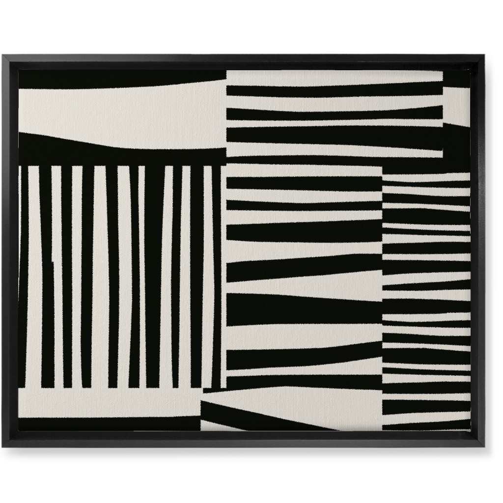 Twiggy Stripes Wall Art, Black, Single piece, Canvas, 16x20, Black