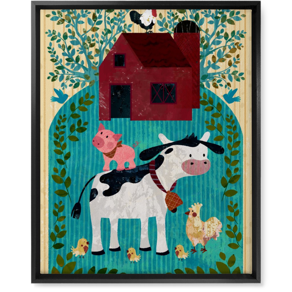 Farm Life - Animals & Barn Wall Art, Black, Single piece, Canvas, 16x20, Multicolor