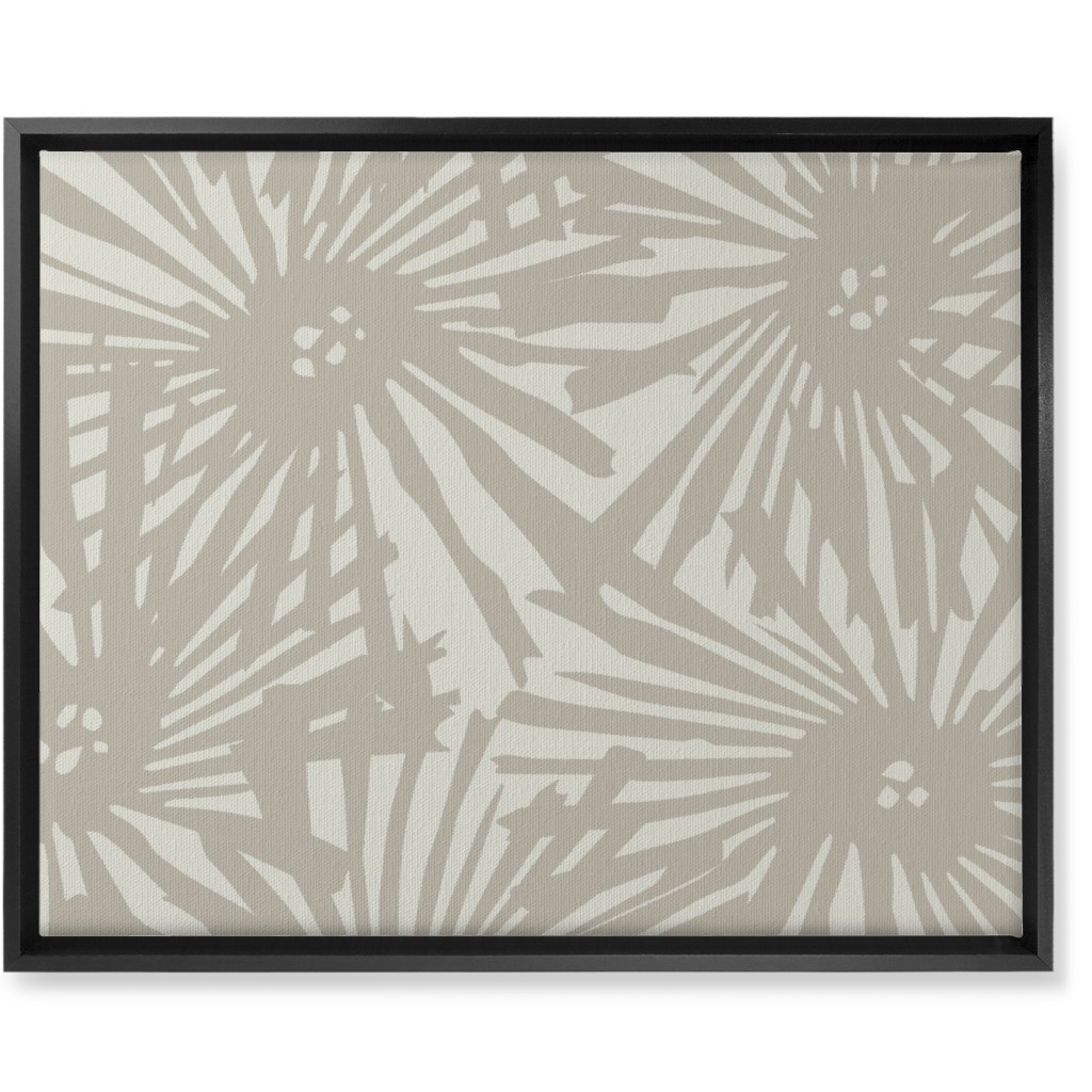 Large Cactus Flower Bloom - Beige Wall Art, Black, Single piece, Canvas, 16x20, Beige, Pearl