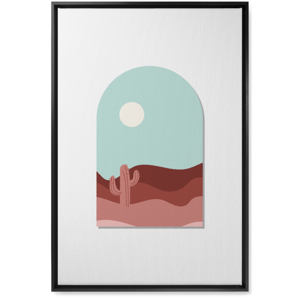 Abstract Landscapes in Windows Wall Art, Black, Single piece, Canvas, 20x30, Multicolor, Faded Rose