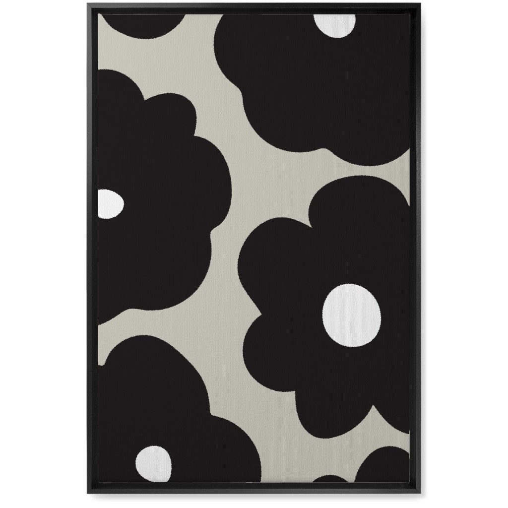 Mod Chubby Floral - Black and Tan Wall Art, Black, Single piece, Canvas, 20x30, Black