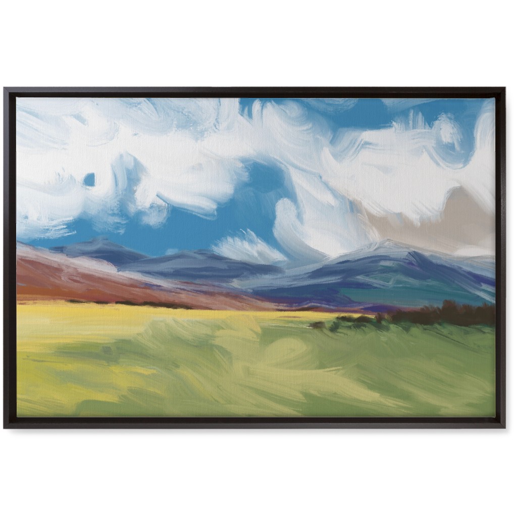 in the Distance Wall Art, Black, Single piece, Canvas, 20x30, Blue, True Blue