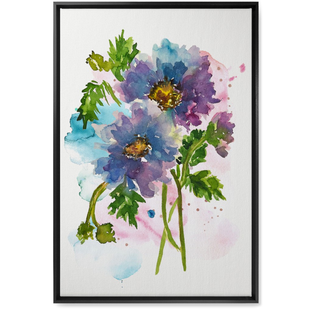 Camden Summer - Blue Wall Art, Black, Single piece, Canvas, 20x30, Blue, True Blue