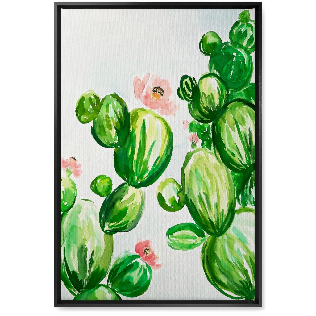 Desert Sunset - Green Wall Art, Black, Single piece, Canvas, 20x30, Green