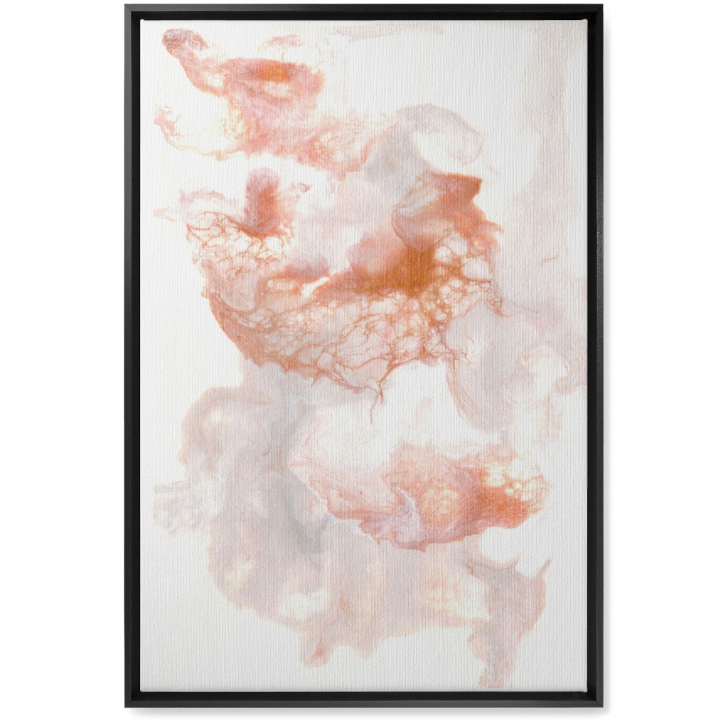 Acrylic Pour Abstract - Copper Wall Art, Black, Single piece, Canvas, 20x30, Pink