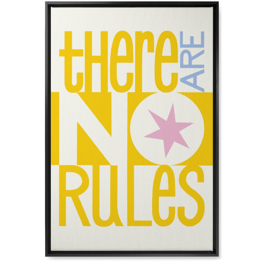 There Are No Rules Wall Art, Black, Single piece, Canvas, 20x30, Yellow