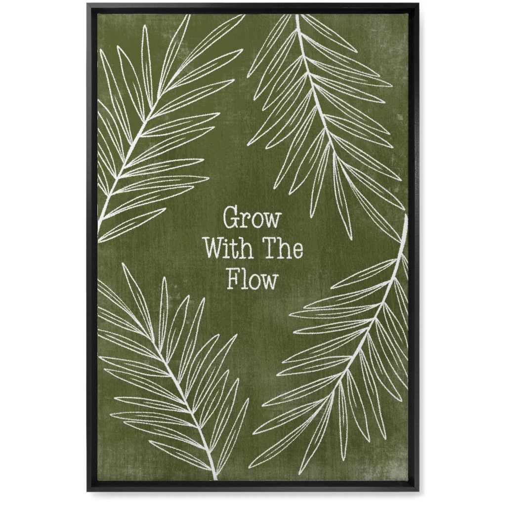 Grow With the Flow - Green Wall Art, Black, Single piece, Canvas, 20x30, Green