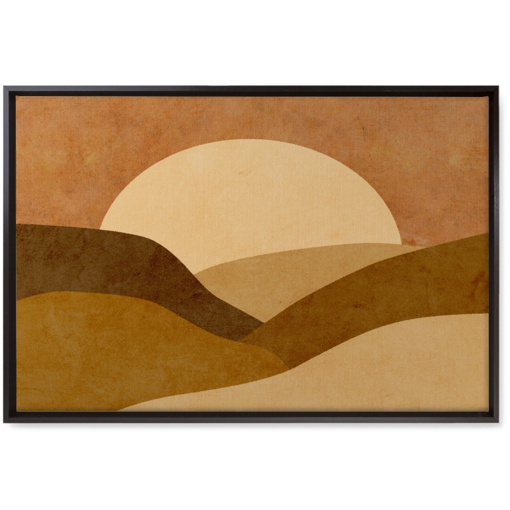 Mountains At Dusk Wall Art, Black, Single piece, Canvas, 20x30, Brown
