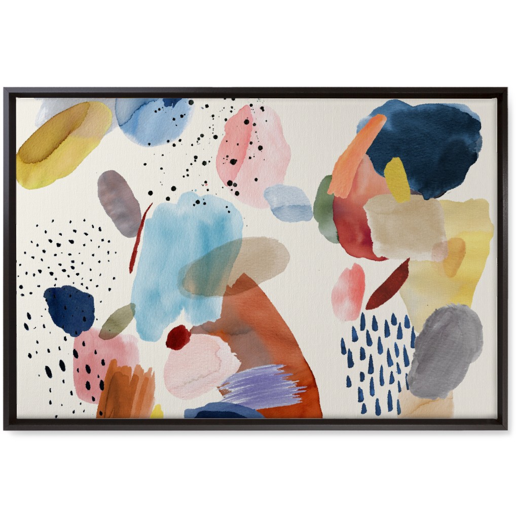 Mineral Abstract - Multi Wall Art, Black, Single piece, Canvas, 20x30, Multicolor