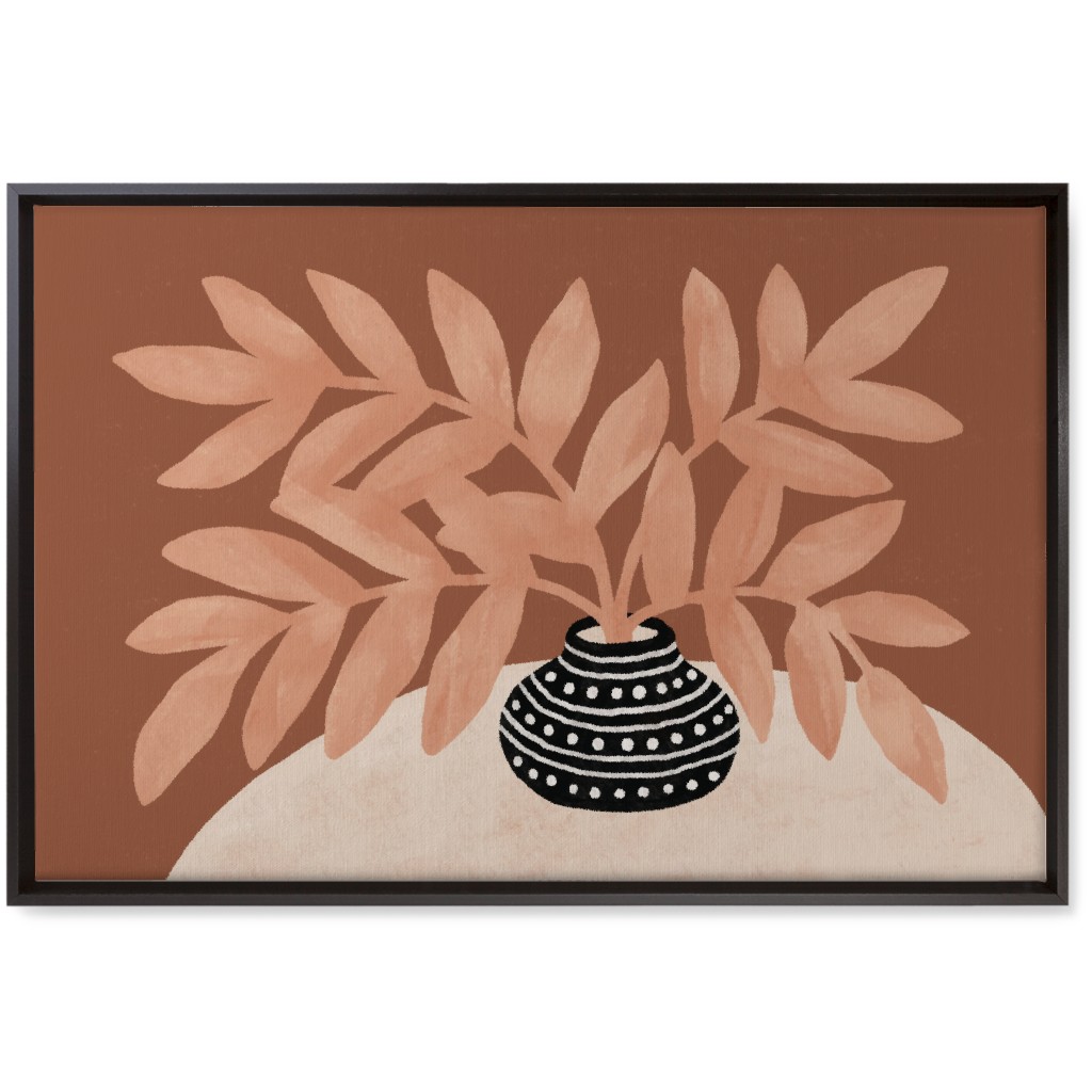 the Vase Iii - Neutral Wall Art, Black, Single piece, Canvas, 20x30, Pink, Bright Pink
