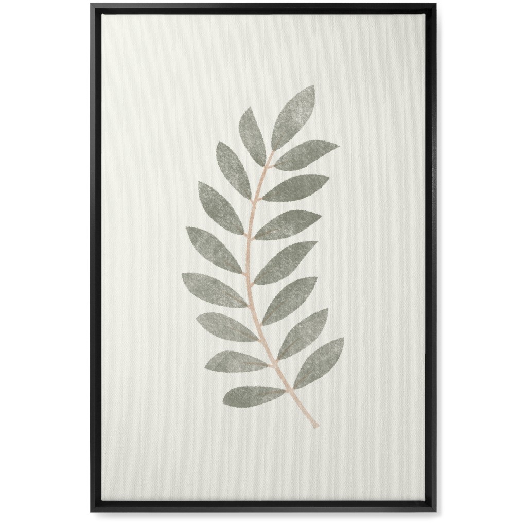 Botanical Leaf Ii Wall Art, Black, Single piece, Canvas, 20x30, Green