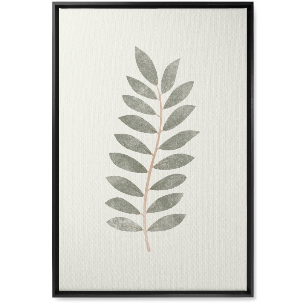 Botanical Leaf Iii Wall Art, Black, Single piece, Canvas, 20x30, Green