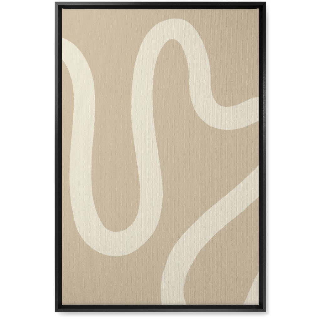 Tangled Brush Strokes Iii Wall Art, Black, Single piece, Canvas, 20x30, Beige, Wheat