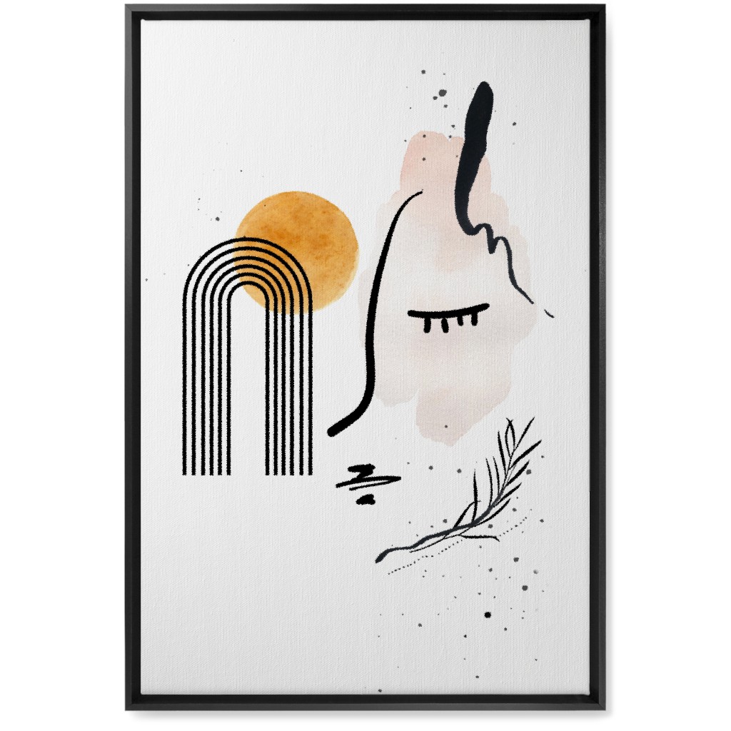 Sun Lady - Neutral Wall Art, Black, Single piece, Canvas, 20x30, White