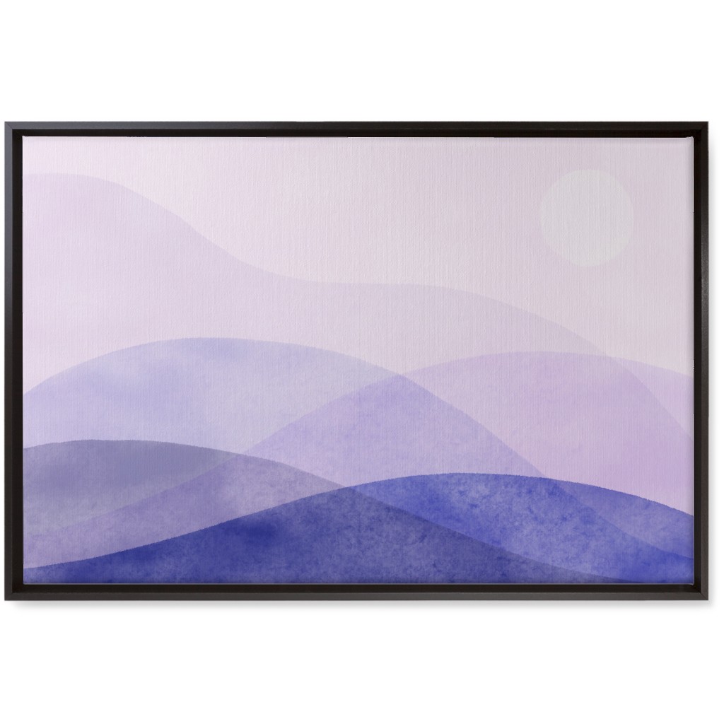 a View of the Mountains - Purple Wall Art, Black, Single piece, Canvas, 20x30, Purple