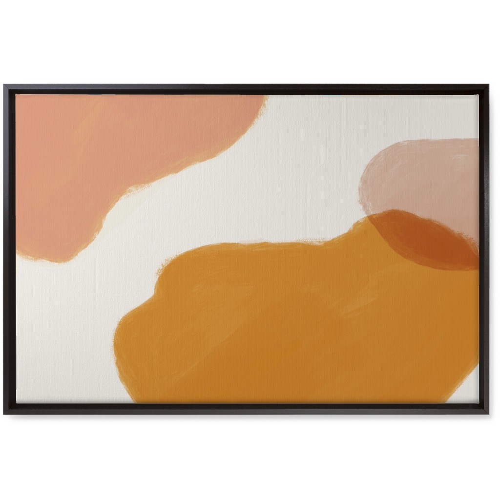 Abstract Shapes - Neutral Wall Art, Black, Single piece, Canvas, 20x30, Orange