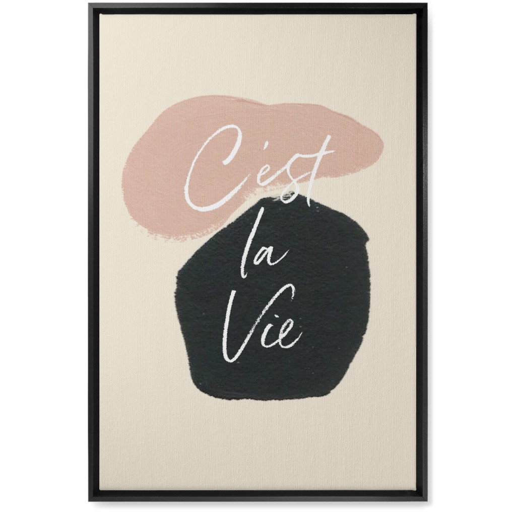 C'est La Vie Wall Art, Black, Single piece, Canvas, 20x30, Pink
