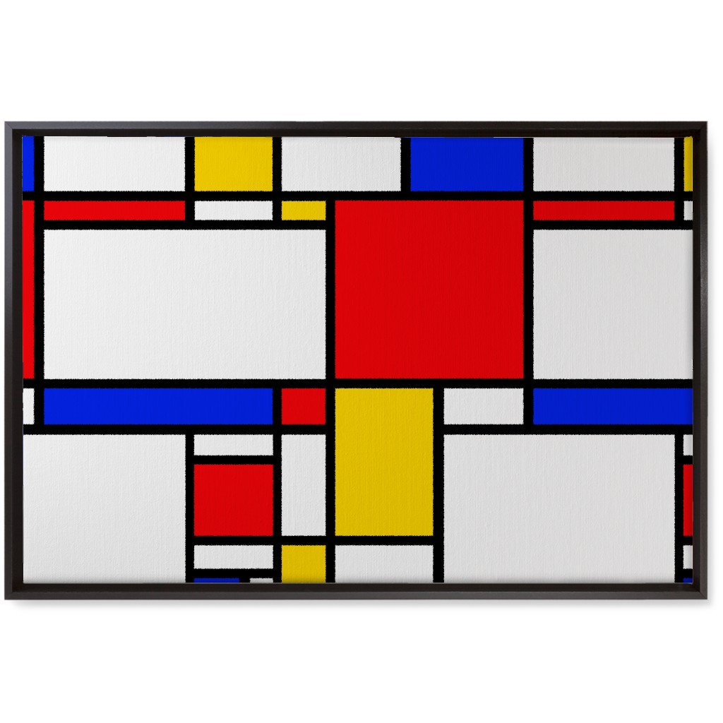Mondrian Wall Art, Black, Single piece, Canvas, 20x30, Multicolor