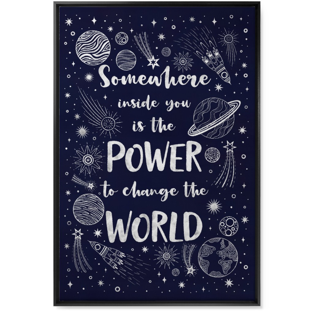 Somewhere Inside You Motivational Quote Wall Art, Black, Single piece, Canvas, 24x36