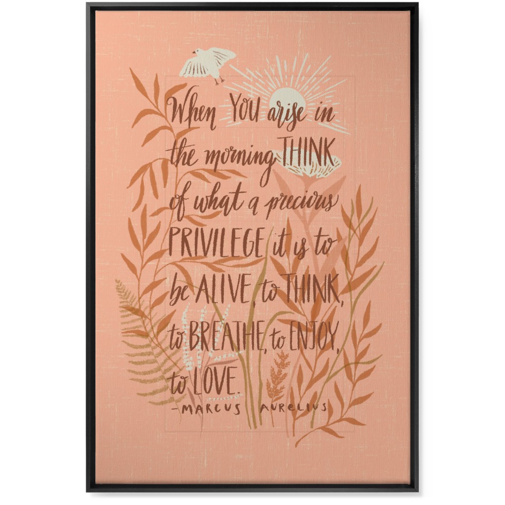 Precious Morning Wall Art, Black, Single piece, Canvas, 24x36, Pink