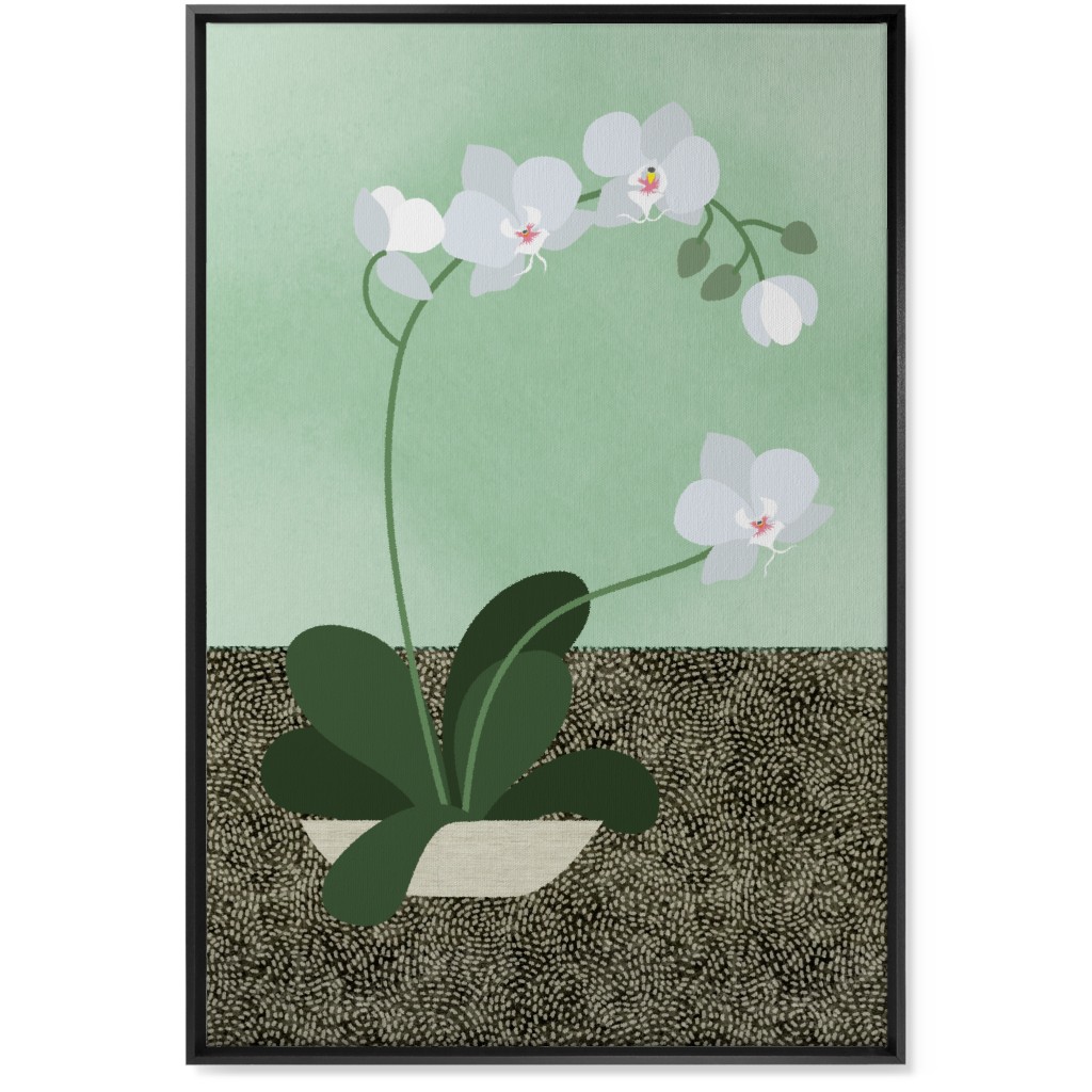 Orchids - the Only Houseplant I Can Keep Alive! Wall Art, Black, Single piece, Canvas, 24x36, Green
