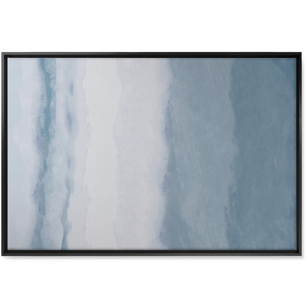 Tranquil Tides - Blue Wall Art, Black, Single piece, Canvas, 24x36, Blue, True Blue