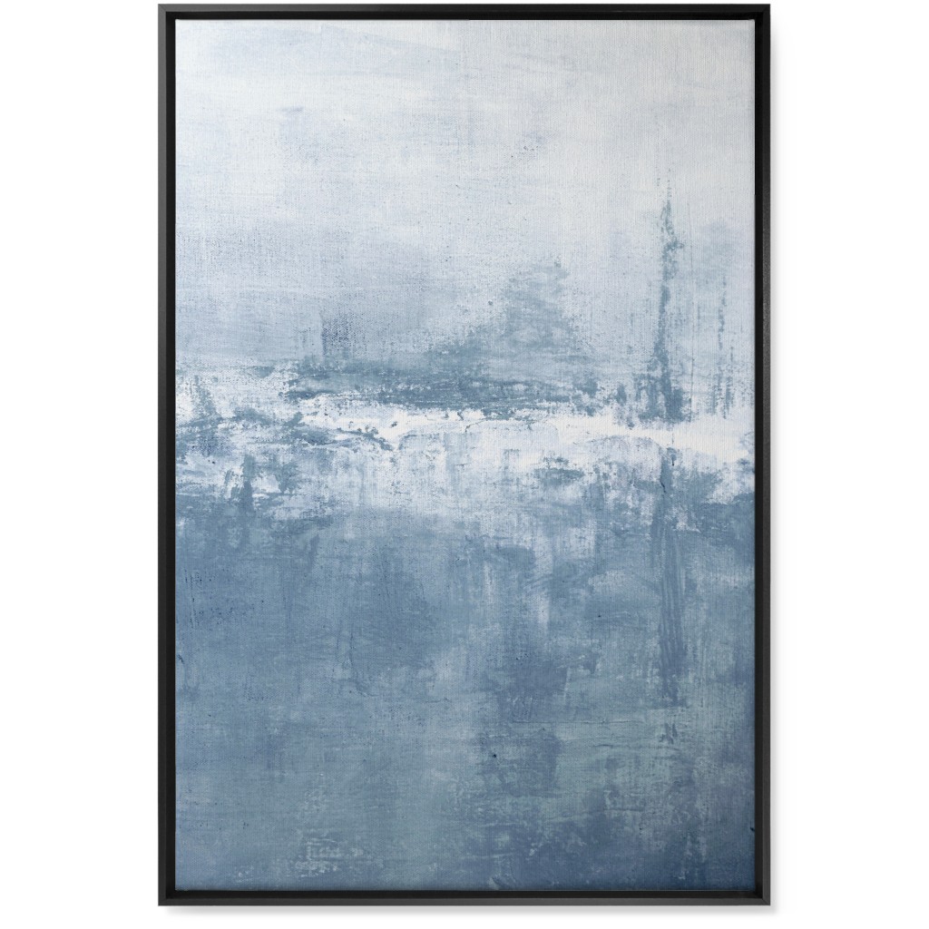 Right Tranquil Diptych - Blue Wall Art, Black, Single piece, Canvas, 24x36, Blue, True Blue