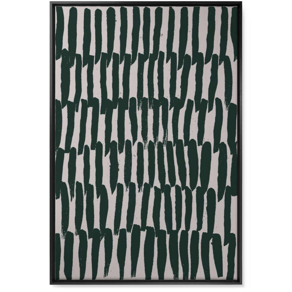 Uneven Stripes - Neutral Wall Art, Black, Single piece, Canvas, 24x36, Beige, Pearl