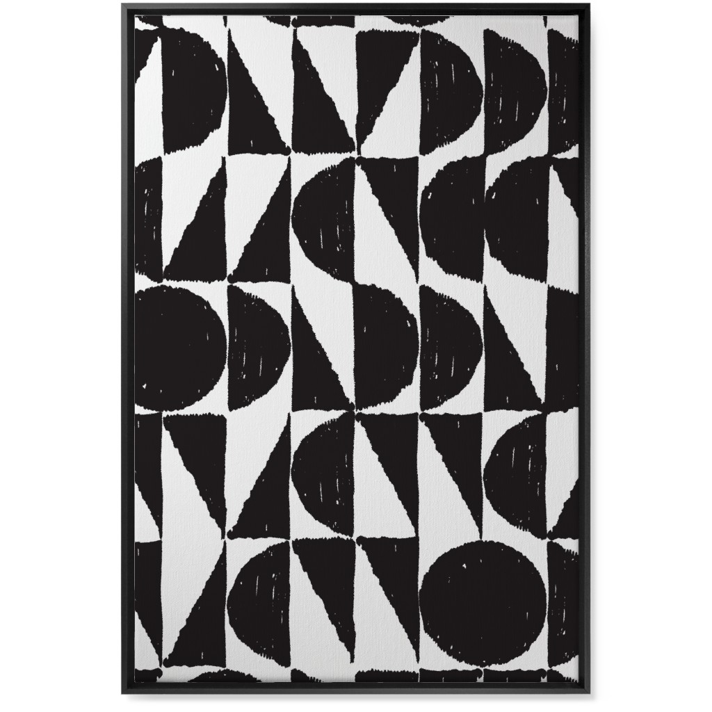 Mod Shapes Wall Art, Black, Single piece, Canvas, 24x36, Black, Charcoal