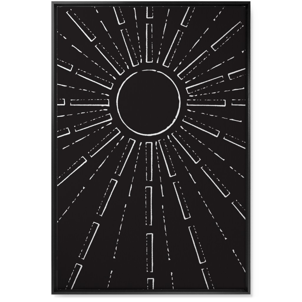 Midcentury Burst Wall Art, Black, Single piece, Canvas, 24x36, Black