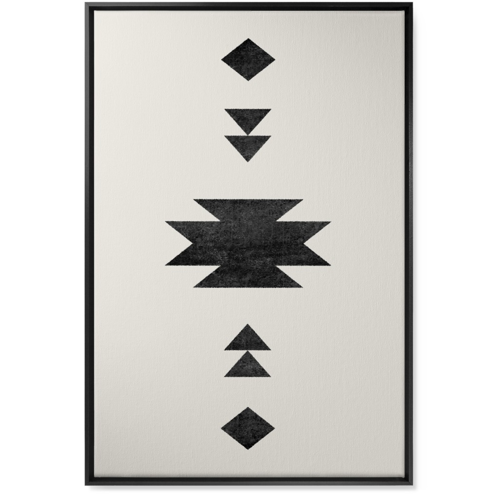 Aztec Southwest - Neutral Wall Art, Black, Single piece, Canvas, 24x36, Beige
