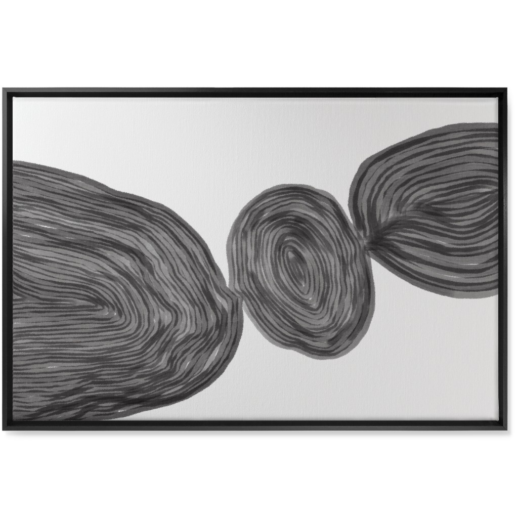 Stone - Neutral Wall Art, Black, Single piece, Canvas, 24x36, White, White