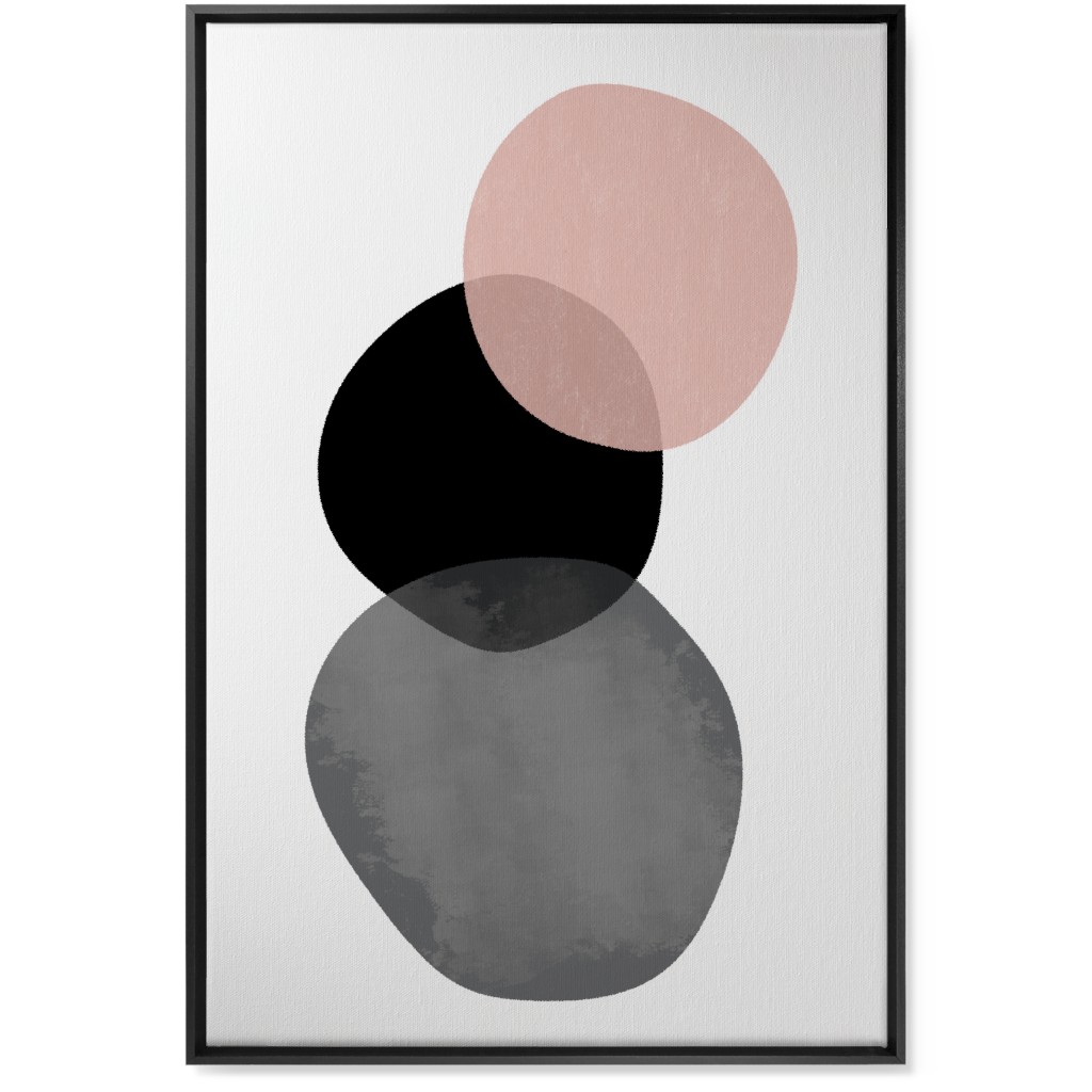 Stones Wall Art, Black, Single piece, Canvas, 24x36, Pink, Alpaca