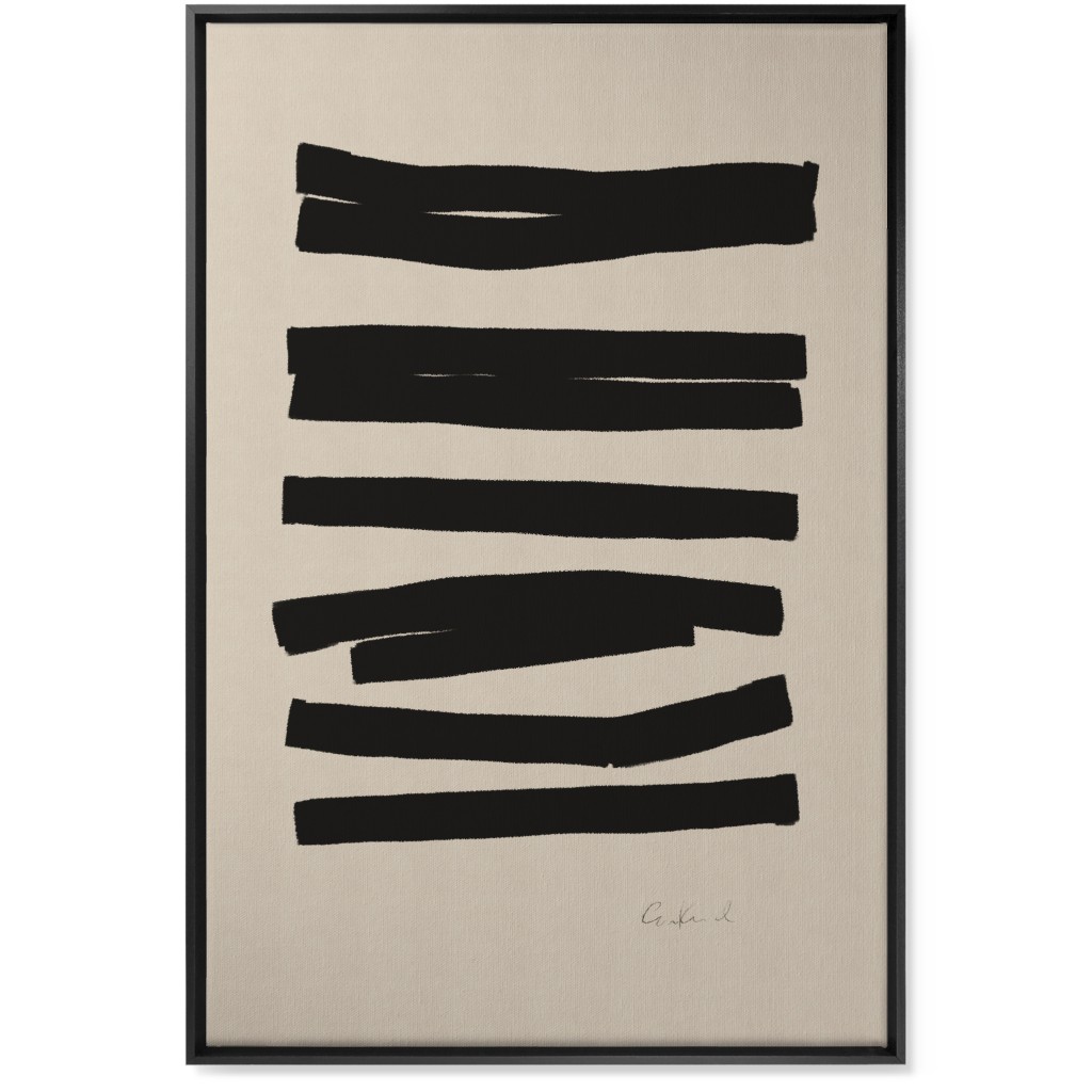 Bold Stripes Abstract Ii Wall Art, Black, Single piece, Canvas, 24x36, Black, Charcoal
