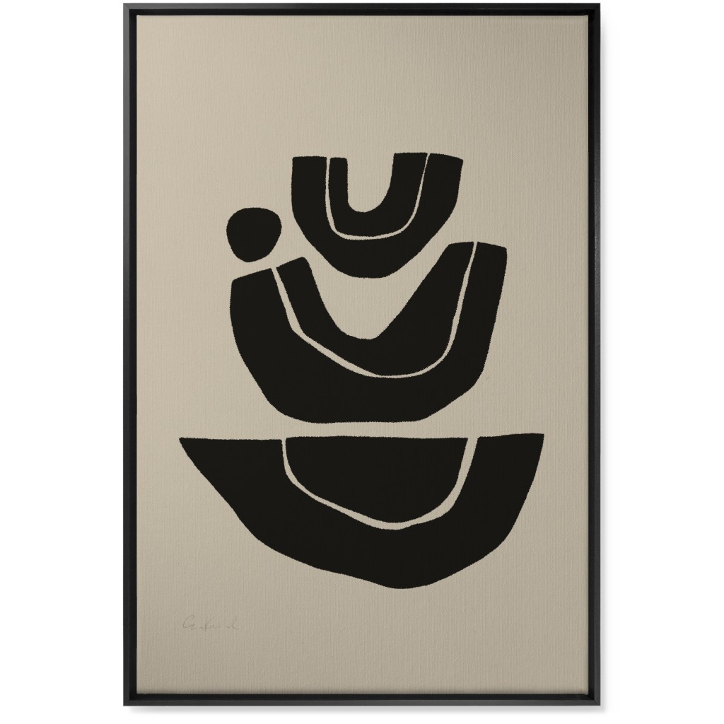 Geometric Abstract Stack Iii Wall Art, Black, Single piece, Canvas, 24x36, Black