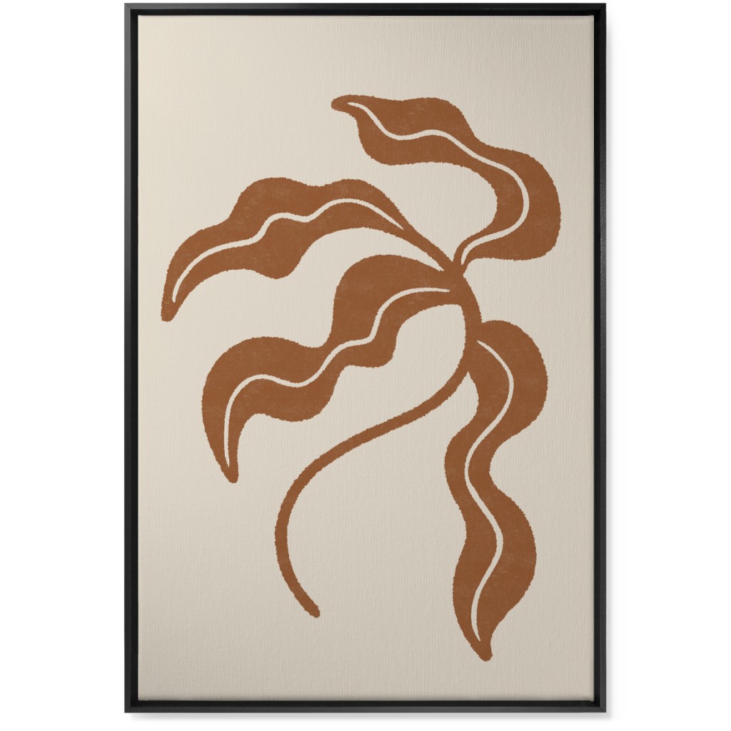 Minimalist Foliage - Neutral Wall Art, Black, Single piece, Canvas, 24x36, Beige, Pearl