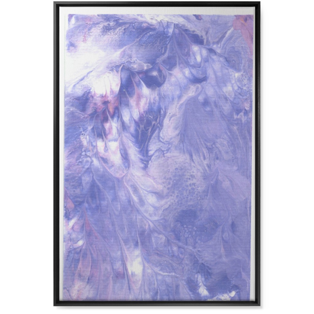Acrylic Pour - Purple Wall Art, Black, Single piece, Canvas, 24x36, Purple