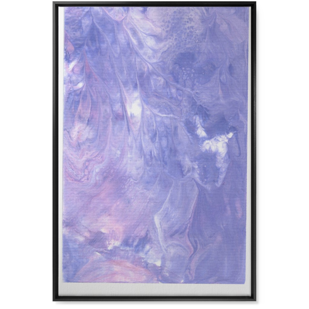 Acrylic Pour Abstract - Purple Wall Art, Black, Single piece, Canvas, 24x36, Purple, Purple