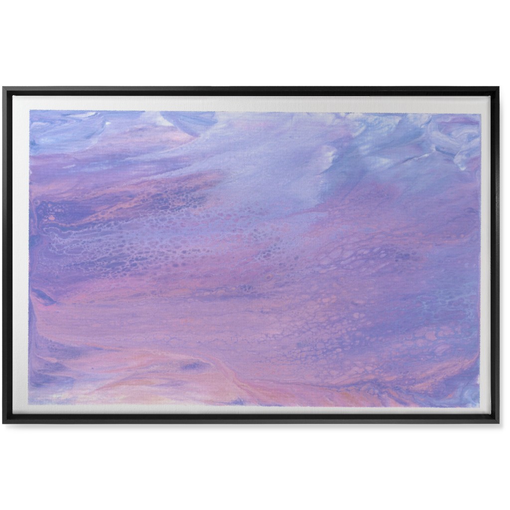 Acrylic Pour Sunset - Purple Wall Art, Black, Single piece, Canvas, 24x36, Purple