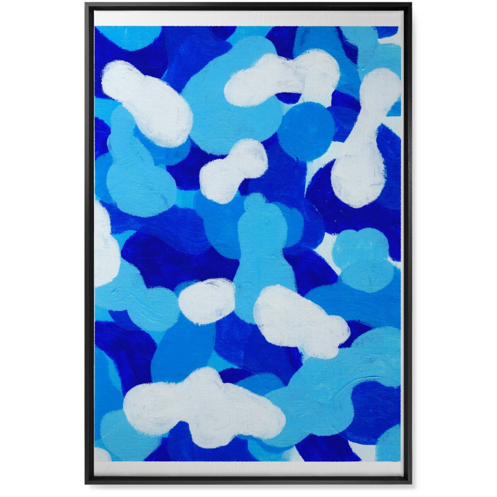 Abstract Cloud - Blue Wall Art, Black, Single piece, Canvas, 24x36, Blue