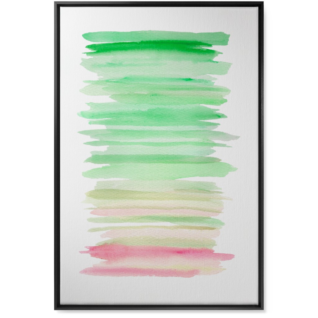 Watercolor Ocean Seashore Wall Art, Black, Single piece, Canvas, 24x36, Green