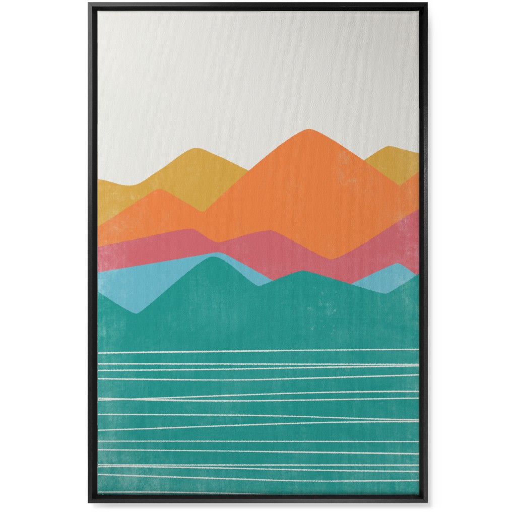 Flourish Abstract Landscape - Multi Wall Art, Black, Single piece, Canvas, 24x36, Multicolor