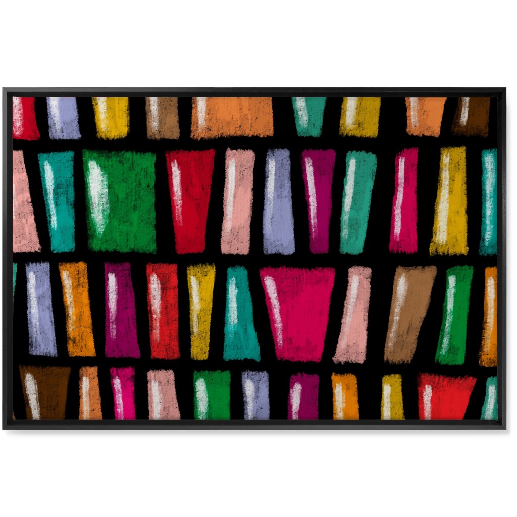 Stained Glass Abstract - Multi Wall Art, Black, Single piece, Canvas, 24x36, Multicolor