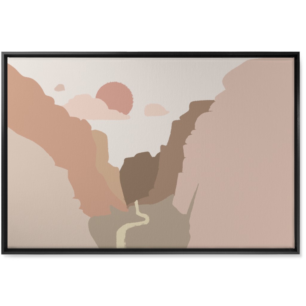 Zions Landscape Wall Art, Black, Single piece, Canvas, 24x36, Pink, Beige