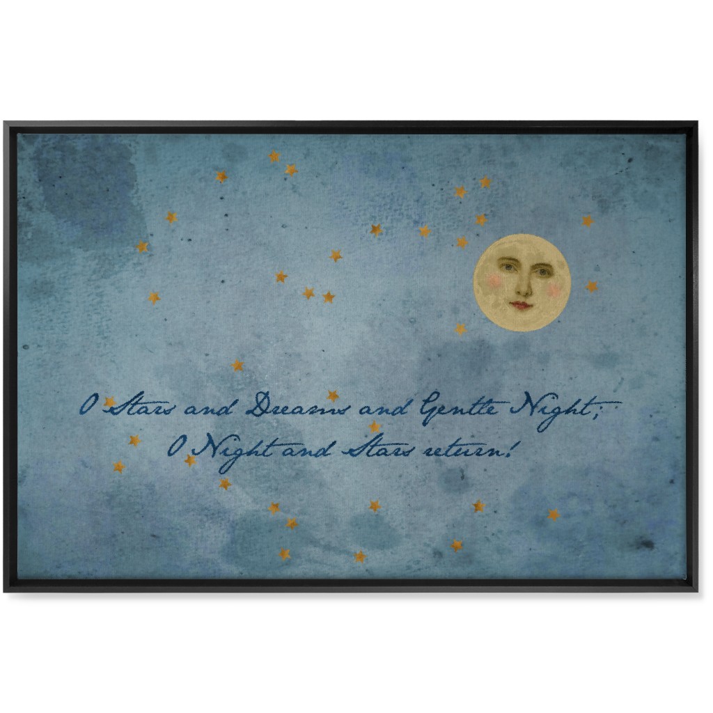 O Night - Blue Wall Art, Black, Single piece, Canvas, 24x36, Blue