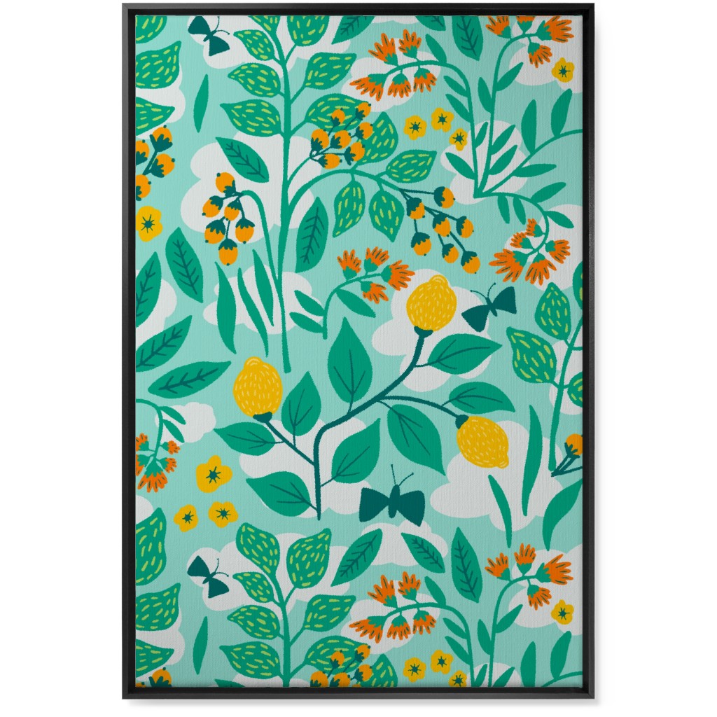 Color Garden - Green Wall Art, Black, Single piece, Canvas, 24x36, Green