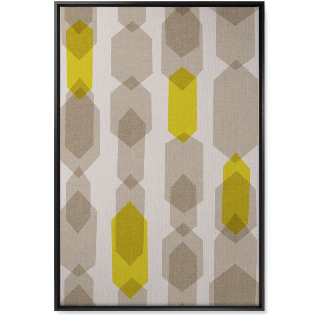 Elements Columns Wall Art, Black, Single piece, Canvas, 24x36, Yellow